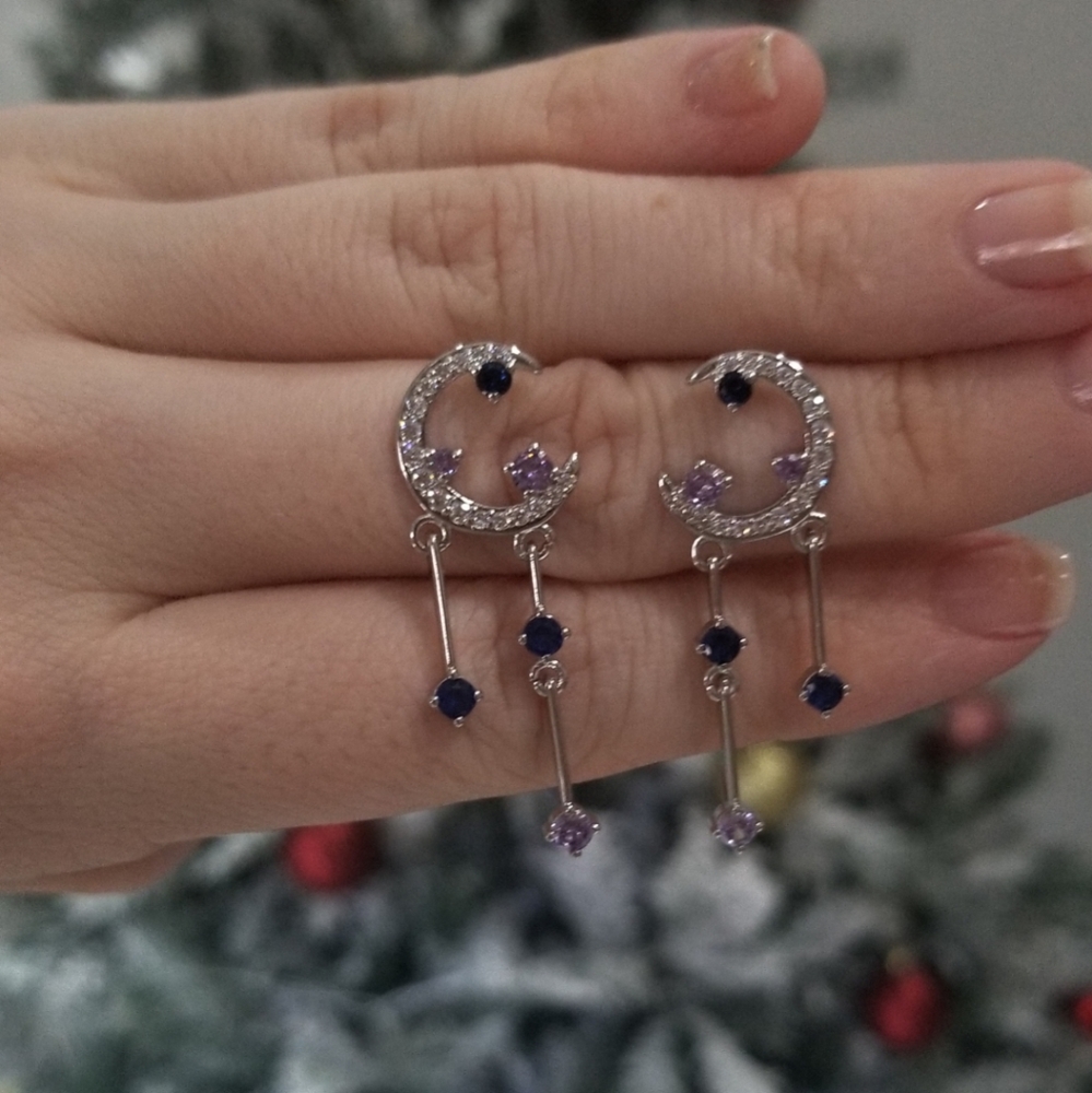 Sterling silver moon earrings